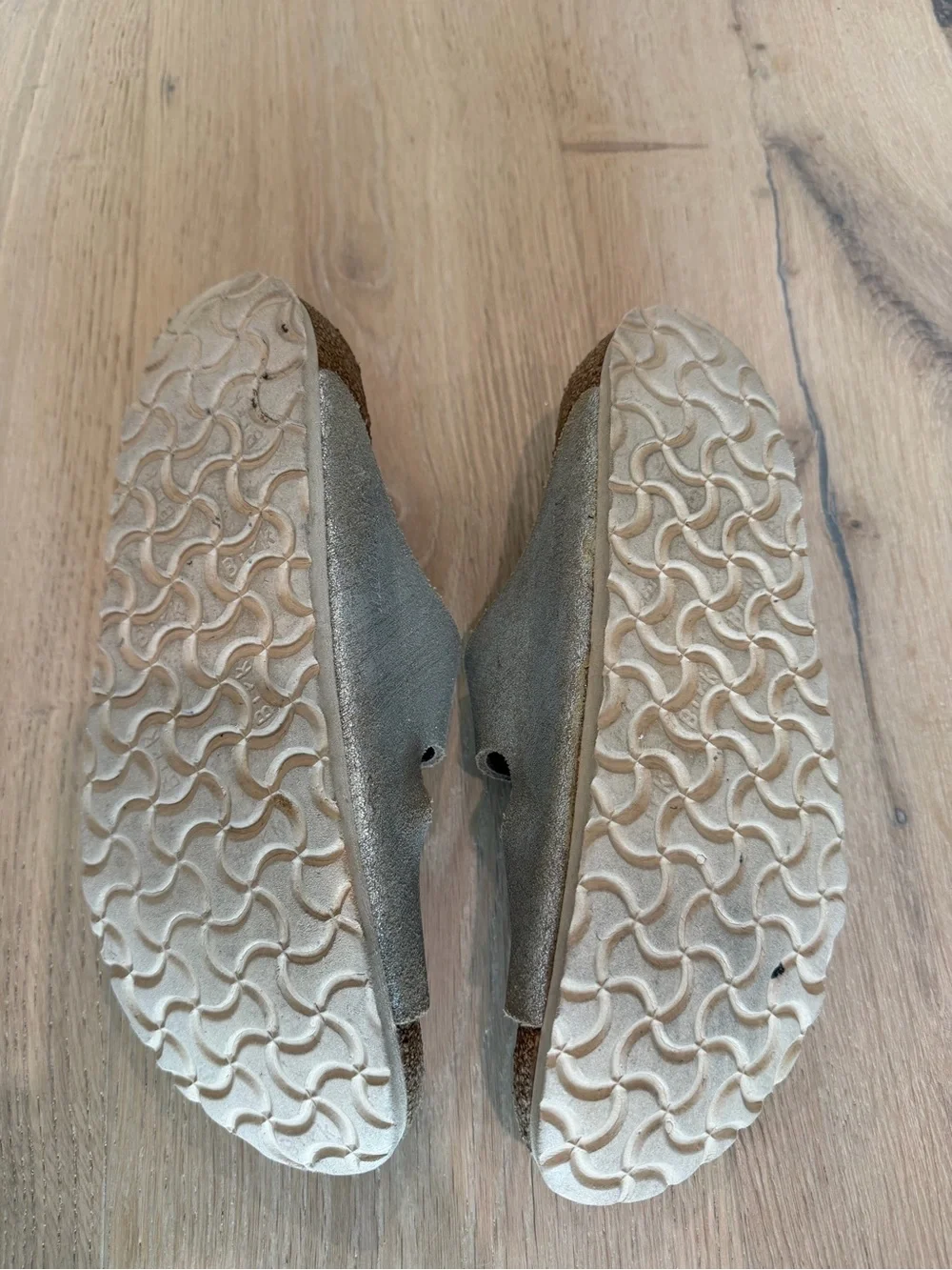 Birkenstock Silver Glitter Arizona Sandals - Picture 6 of 8